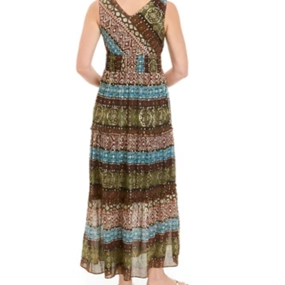 NWT Chris McLaughlin Print Tiered Midi Dress Size 6 - Picture 15 of 16